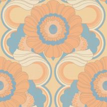 Bricoflor - as Creation 70's Retro Floral Chic Turquoise Wallpaper Textured Paste The Wall