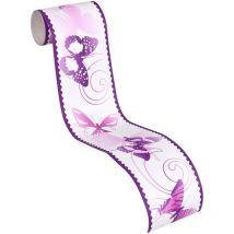 A.s. Création 901224 9012-24 - Bordo autoadesivo con farfalle, 5,00 m x 10 cm, colore: Viola
