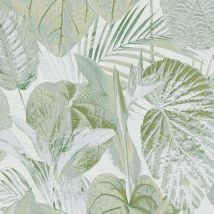 As Creation - Botanical Garden Leaves Wallpaper Sage Green Textured Paste The Wall
