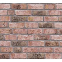 A.s. Creation Bricks & Stones 388121 Vliestapete Steinoptik 0.53 x 10.05 m Rot Wohnzimmer Schlafzimmer Flur Küche Esszimmer Badezimmer Bad