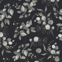 AS Creation Floral Black Wallpaper White Leaves Elegant Flowers Paste The Wall