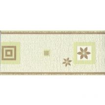 As Creation - Gold Flowers and Geometric Shapes Border Green Modern