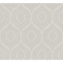 As Creation - Light Grey Geometric Pattern Silver Glitter Metallic Vinyl Wallpaper Embossed