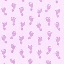 Homemaison - as Creation Little Stars Pink Baby Feet Wallpaper Toyroom Nursery Paste The Wall
