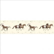 As Creation - Running Horses Neutral Background Slightly Textured Wallpaper Border