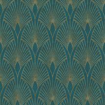 Vliestapete Grün Retro Tapete Gemustert gerader Ansatz New Walls - Grün