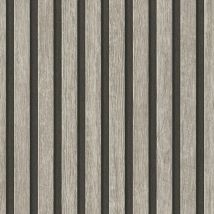 As Creation - Wood Slats Grey Black Wallpaper Modern Textured Paste The Wall Vinyl