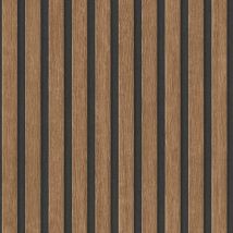 Bricoflor - as Creation Wooden Panels Walnut Brown Wallpaper Modern Paste The Wall Vinyl