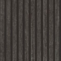 As Creation - Wooden Slat Charcoal Wallpaper Modern Textured Paste The Wall Vinyl