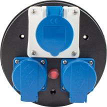 Cee Steckdoseneinsatz 230v 3-fach Thermoschutzschalter Blau Ip44