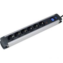 As-schwabe - as Schwabe 18366 Multipresa con protezione da sovratensioni Nero, Argento Schuko 1 pz.