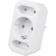 As schwabe Euro- und Schutzkontakt-Adapterstecker, weiß