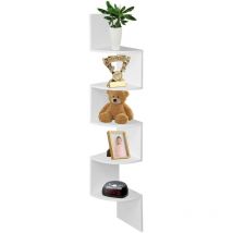 Wooden Floating Wall Shelves Display Shelf Storage Brackets Scaffold Unit White - White