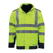 Veste protect. contre intempér., flammes taille xxl jaune/bleu 98 % polyester / 2 % carbone