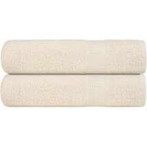 Asciugamani 2 pz Crema 50x100 cm 360 g/m 100% Cotone - Vidaxl