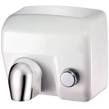 Asciugamani Elettrico Con Pulsante 2400w In Acciaio Bianco