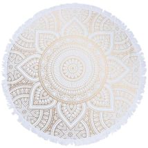 Vtizikl Serviette De Plage Ronde À Séchage Rapide, Serviette De Plage Mandala Modèle Abstrait, Tapis De Yoga, Serviette De Douche, Serviette De Bain