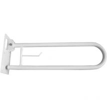 Barra abatible de 73 cm con portarrollos. Acero lacado blanco.