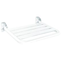 Nofer - Asiento de ducha plegable adosado a pared Acabado: Blanco