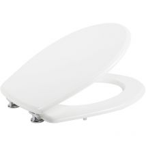 Metaform - Asiento de inodoro blanco asiento para wc de mdf con tapa mod. Colibrì