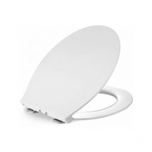 Aihom - Asiento de inodoro con cierre suave y forma de o, liberación rápida y bisagra ajustable.