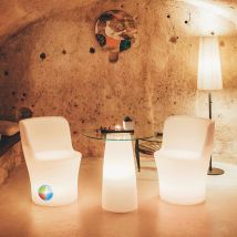 Sillón luminoso silla de exterior iluminación jardín luz led mod. Comfy Moon led Led multicolor con batería solar