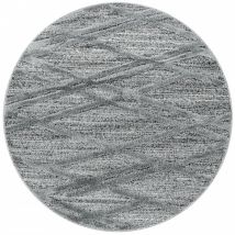 Tapis Rond En Relief Berbère Asima Gris (160x160cm)