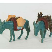 Asinello con carico decorazione per presepe 10 cm modelli assortiti