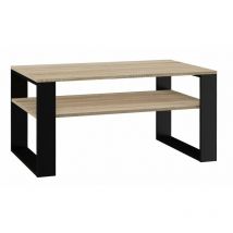 Hucoco - asisa - Tavolino rettangolare in stile Loft - Dimensioni 90x58x50 cm - Tavolino con ripiano
