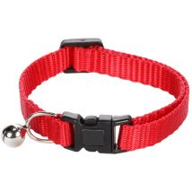 Collier réglable de 20 à 35 cm rouge avec clochette pour chat Flamingo