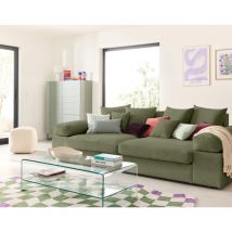 Lisa Design - Aspen - canapé 3 places - assise profonde - velours côtelé - vert