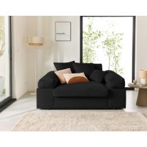 Aspen - fauteuil xl - assise profonde - velours côtelé - noir