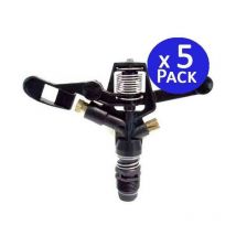 Pack 5 Aspersores Circulares 3/4' Boquilla Latón, Alcance 13 a 18 Metros, Riego Eficiente