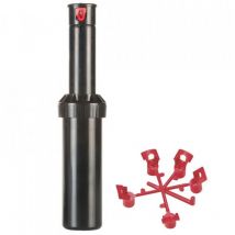 Rain - aspersor S050 alcance 55 107 m rosca 12 hembra aspersor S050 de turbina emergente 10 cm con vastago de plastico regulable de 40 a 360 con 5