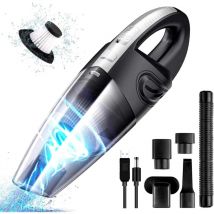 Ineasicer - Aspiradora de mano para coche de 120 w, inalámbrica, 2200 mA, con filtro lavable, para el hogar, el coche y la mesa, color negro