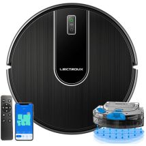 Liectroux - Aspiradora Robot N7S-U, Combo de fregado en seco y húmedo,Mapeo inteligente,WiFi App,Succión 4KPa,Motor sin escobillas,Funciona con Alexa