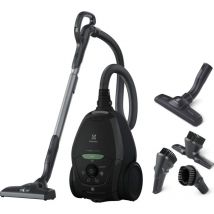 Electrolux - PD82-GREEN Aspirapolvere con Sacco, Potenza max 600 w, Sistema Aspirazione AeroPro, 2 spazzole, Accessorio 3in1, Nera