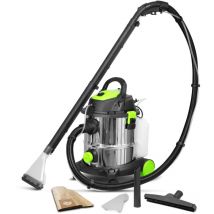 Constructor - Aspirapolvere e shampoo a umido e a secco 1400W - 20L in acciaio inox - 18 Kpa con soffiatore