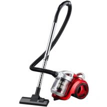 Aspirateur 1600w decakila sans sac, aspirateur traineau, performant, silencieux, elégant, capacité 2.5l, accessoires poils d'animaux, rouge