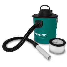 Aspirateur à Cendres Vonroc 1600W avec réservoir – Pour Cheminée, Foyer, Barbecue et Atelier - Réservoir de 20L, Câble d'Alimentation de 3M, Tuyau et