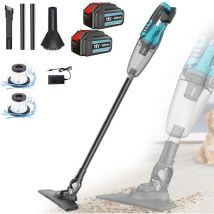 Teetok - Aspirateur à main sans fil avec 2 filtres, aspirateur de voiture 3 en 1, aspiration 10KPA, 2 batteries 5,5A, pour voiture, canapé, animal de