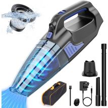 Start - Aspirateur à main sans fil puissant 16 kpa, aspirateur à main rechargeable avec charge rapide, aspirateur de voiture sans fil avec filtre