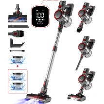 Lexzurn - Aspirateur balai sans fil 27000pa Puissant, 50 Mins Autonomie, Aspirateur Balai 5 en 1 Écran led, Aspirateur sans fil Capacité 1.3L,