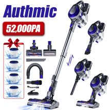 Aspirateur Balai sans Fil -52000Pa 580W - 5 en 1 - Système HEPA - Autonomie 55 Min - Batterie Amovible - Brosse à Poils pour Animaux Offerte (Idéal