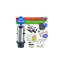 Aspirateur central Aertecnica TS4 garantie 3 ans + flexible rétractable 16 m + poignée marche/arrêt + 7 accessoires + kit 1 prise retraflex + kit