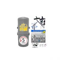Aspirateur central Airflow 1600 garantie 5 ans (jusqu'à 300 m²) + trousse inter 9 ml + 8 accessoires + kit 3 prises + kit prise balai + kit prise
