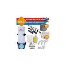 Aspirateur central Aspibox Serenity garantie 3 ans + flexible rétractable 12 m avec housse de protection + poignée marche/arrêt + 7 accessoires + kit