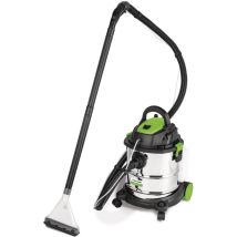 Aspirateur Eau Et Poussière Avec Fonction De Pulvérisation - Cuve En Acier Inoxydable 20 Litres - 1 Moteur 1,4 Kw 230 V Cleancraft Flexcat 120 Ipd