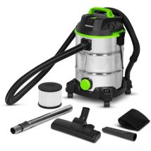 Aspirateur eau et poussières 1400W - 30L inox - 18 Kpa avec soufflerie et bouchon de vidange Constructor