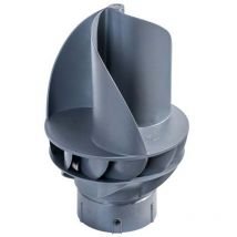 First Plast - Aspirateur Eolien en ABS/acier Inox - Gris - Base Cylindrique -s. Ø110-125 mm